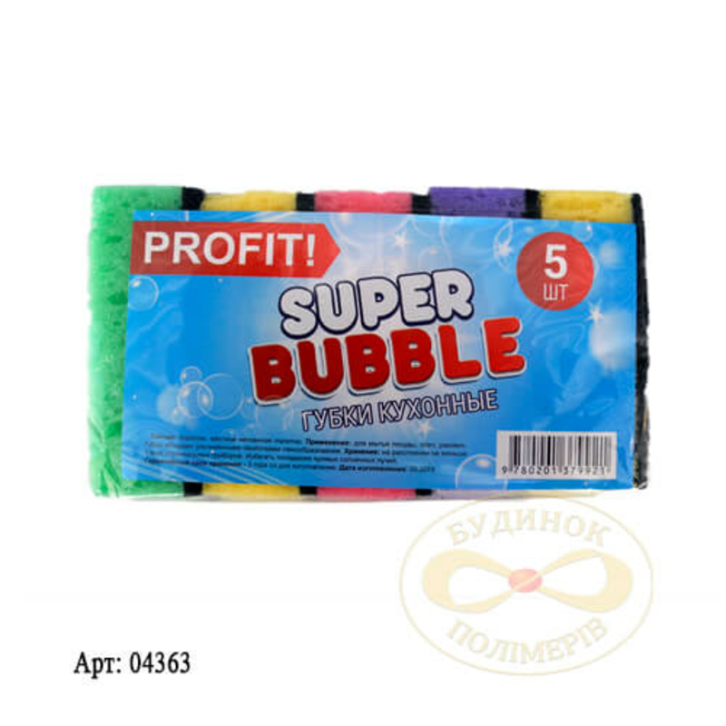 Мочалка скребок Profit Bubble Суперпена 100х70х35 арт. 4363