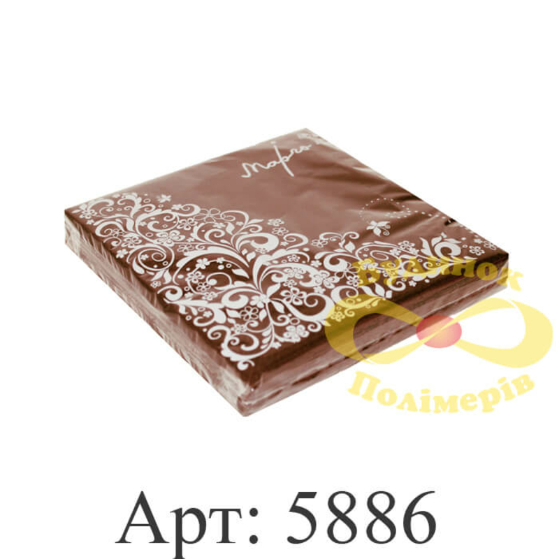 Салфетки Марго 20 шт трехслойные 33 х 33 см шоколад арт. 5886