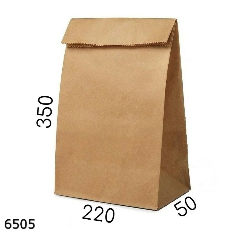 Крафтовый пакет 22*34*60  (Уп=100шт) хлеб арт. 6505