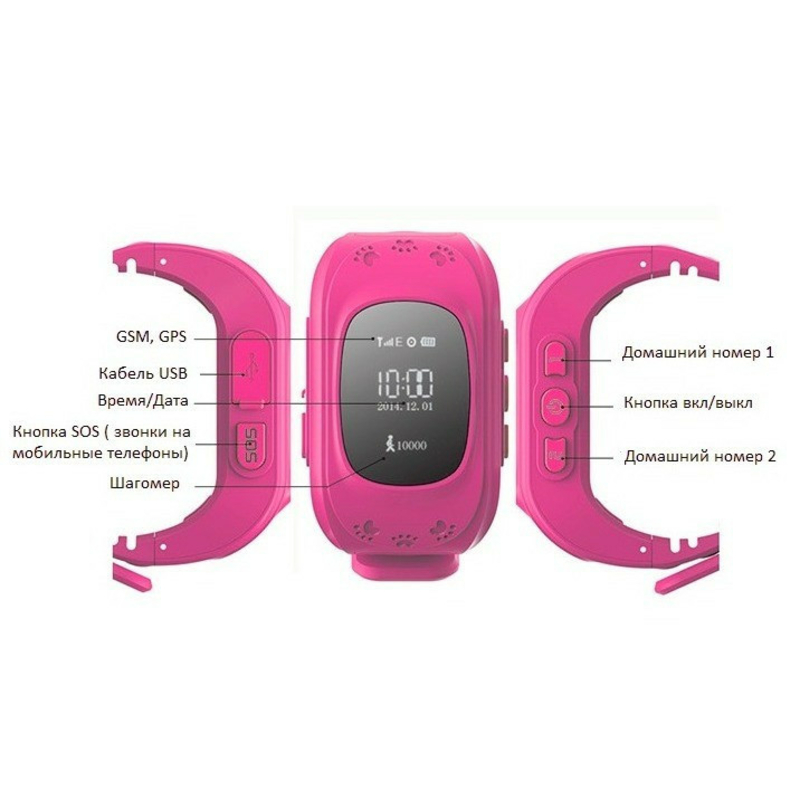 Детские умные часы Smart Watch GPS трекер Q50/G36 Pink, фото №3