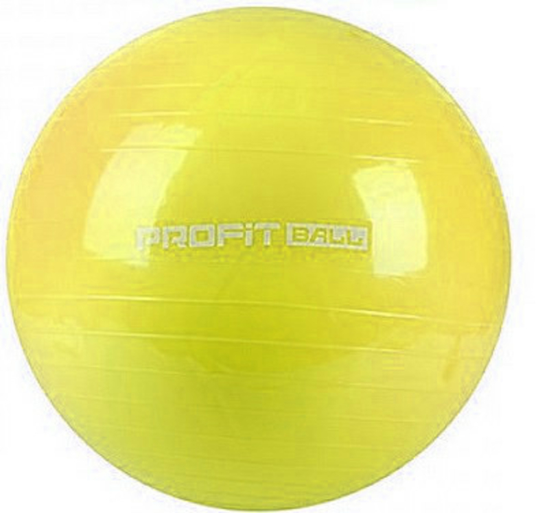 Мяч для фитнеса Фитбол Profit 75 см усиленный 0383 Yellow, numer zdjęcia 2