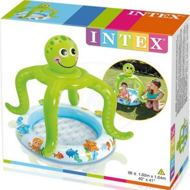 Детский надувной бассейн Intex 57115 с навесом, осьминожка, фото №3