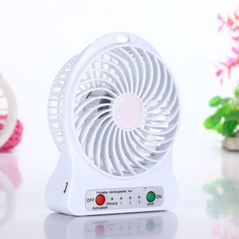 Мини вентилятор mini fan XSFS-01 с аккумулятором 18650 White, фото №3