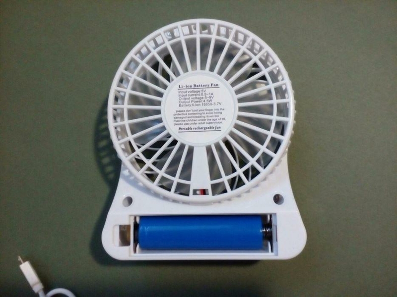 Мини вентилятор mini fan XSFS-01 с аккумулятором 18650 White, фото №7