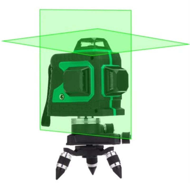Лазерный уровень нивелир 3D 12 линий со штативом 5179, зеленый, фото №2