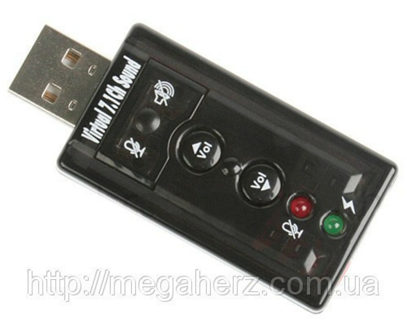 USB звуковая карта 3D Sound card 7 в 1 внешняя, фото №3