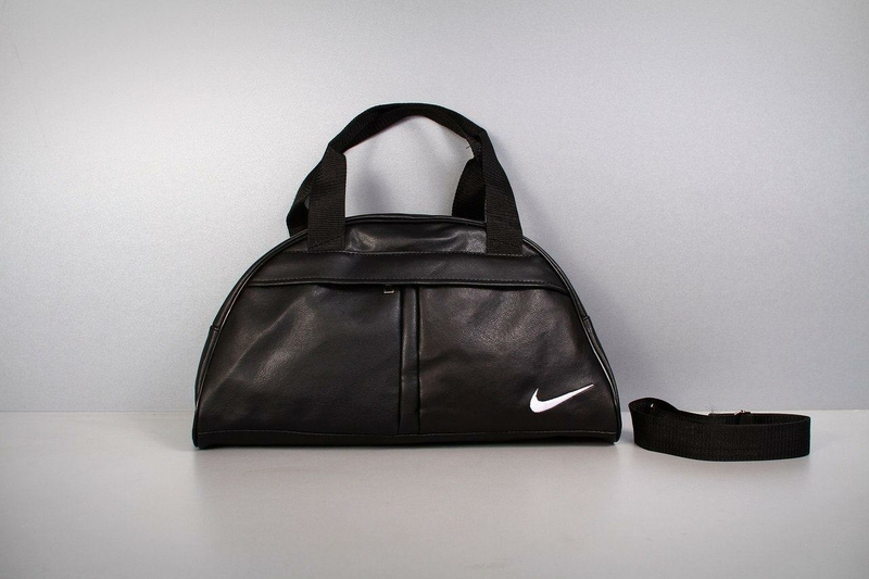 Фитнес-сумка найк, Nike для тренировок. Черная. Кожзам, фото №11
