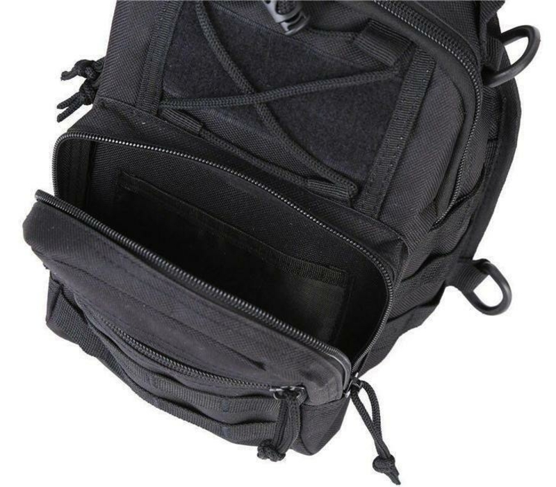 Тактическая сумка-рюкзак на одной лямке. Черная. T-Bag 2, фото №8