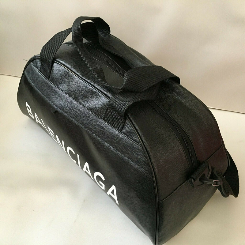 Спортивная фитнес-сумка найк, Balenciaga для тренировок. Черная. Кожзам, фото №10