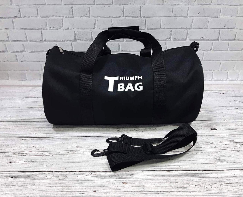 Спортивная сумка бочонок Triumph Bag. Для тренировок, путешествий. Черная, фото №4