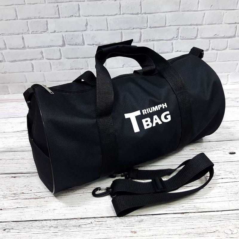 Спортивная сумка бочонок Triumph Bag. Для тренировок, путешествий. Черная, фото №5