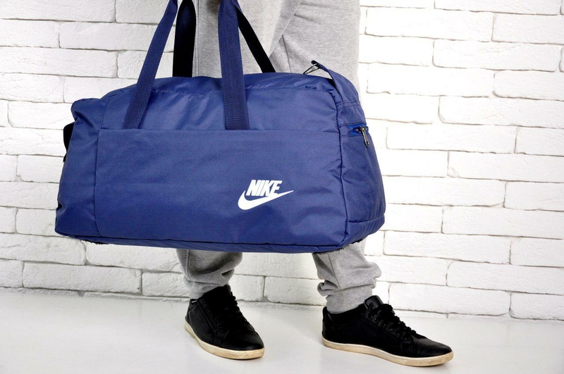 Спортивная, дорожная сумка найк, nike с плечевым ремнем. Синяя, фото №3