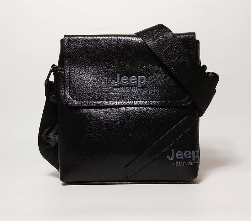 Мужская сумка через плечо Jeep. Черная. 21см х 19см / Кожа PU. 556 black, фото №9