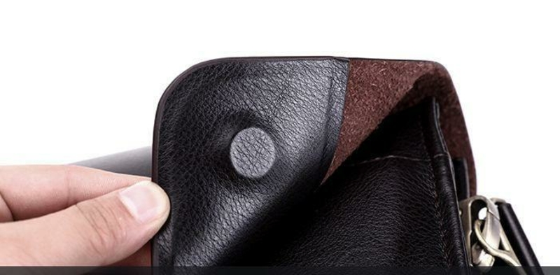 Качественная мужская сумка через плечо Polo Videng, поло. Темно-коричневая. 24x21x7, фото №4