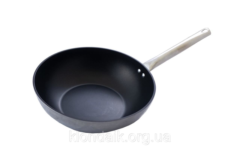 Сковорода-wok антипригарная Биол - 280 мм x 4л, с нержавеющей ручкой, фото №2