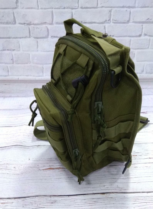 Тактическая сумка-рюкзак, барсетка на одной лямке, хаки. T-Bag 3, фото №9