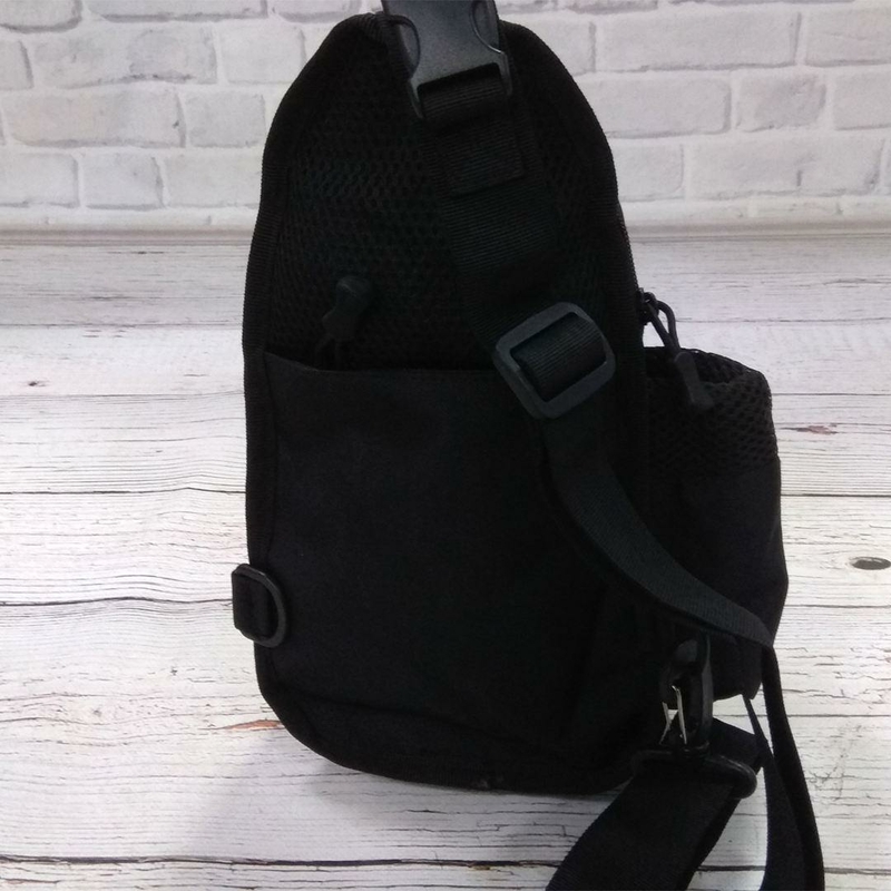 Тактическая сумка-рюкзак, барсетка, бананка на одной лямке, черная. T-Bag 446, фото №8