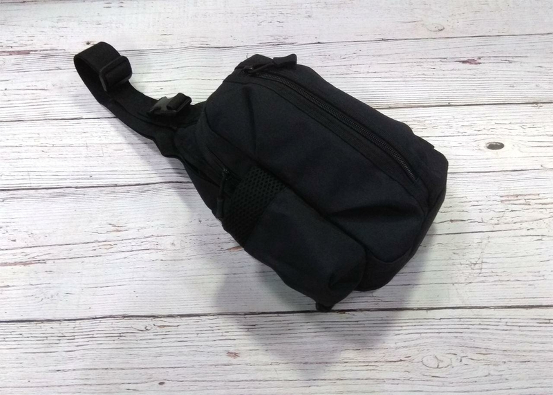 Тактическая сумка-рюкзак, барсетка, бананка на одной лямке, черная. T-Bag 446, фото №10