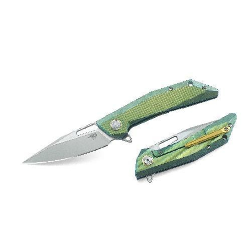 Нож складной Bestech Knife SHRAPNEL Green and Gold BT1802B