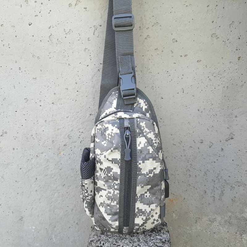 Тактическая сумка-рюкзак, барсетка, бананка на одной лямке, пиксель. T-Bag 448, фото №6
