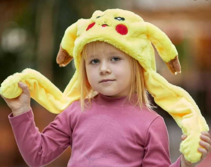 Светящаяся шапка с двигающимися ушами пикачу, Pikachu. Зверошапка, фото №3
