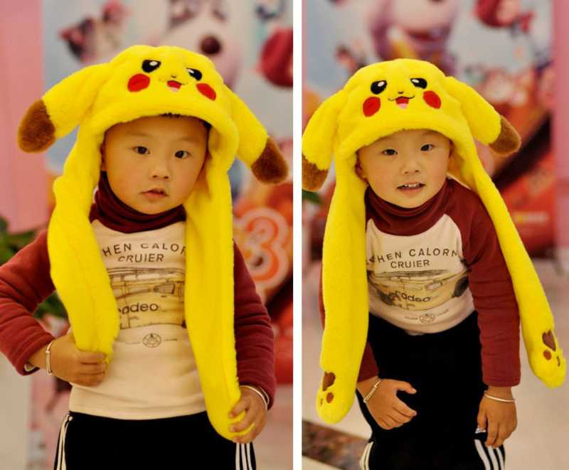 Светящаяся шапка с двигающимися ушами пикачу, Pikachu. Зверошапка, фото №9