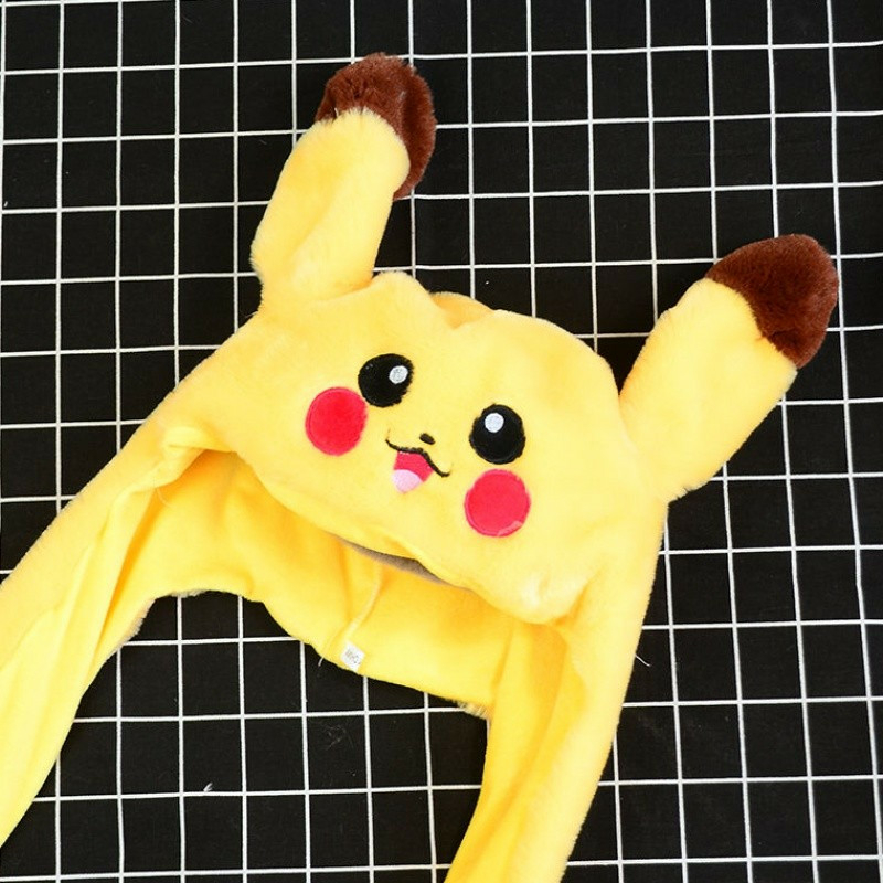 Светящаяся шапка с двигающимися ушами пикачу, Pikachu. Зверошапка, фото №10