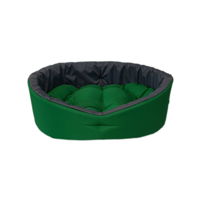 Лежак двухсторонний для собак и кошек. Зеленый с серым, фото №3