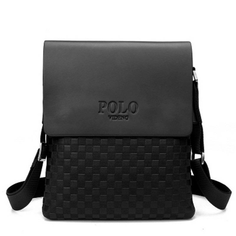 Мужская сумка через плечо Polo Videng, поло. Черная. 28x22x4,5, фото №4