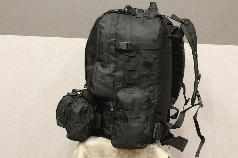Тактический Штурмовой Военный Рюкзак с подсумками на 50-60 литров Black (1004 черный), фото №7