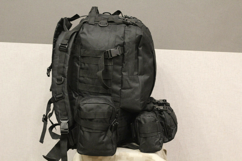 Тактический Штурмовой Военный Рюкзак с подсумками на 50-60 литров Black (1004 черный), photo number 8