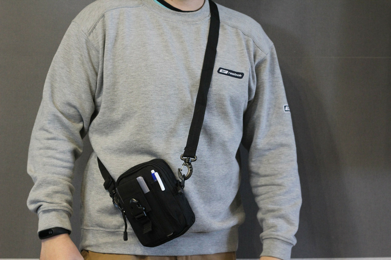 Тактическая универсальная (поясная) сумка - подсумок с ремнём Mini warrior с системой M.O.L.L.E (с101 черная), фото №11