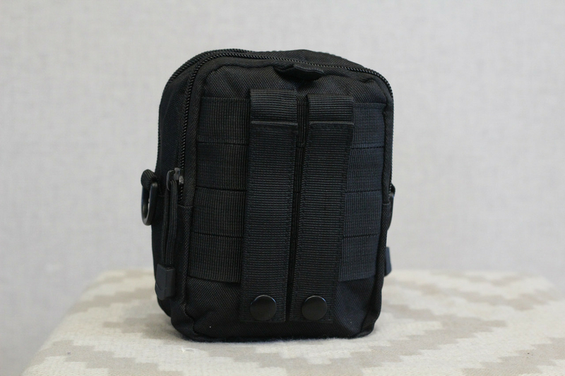 Тактическая универсальная (поясная) сумка - подсумок с ремнём Mini warrior с системой M.O.L.L.E (с101 черная), фото №5