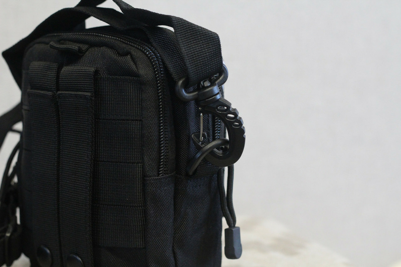 Тактическая универсальная (поясная) сумка - подсумок с ремнём Mini warrior с системой M.O.L.L.E (с101 черная), фото №6
