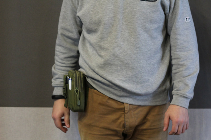 Тактическая универсальная (поясная) сумка - подсумок Mini warrior с системой M.O.L.L.E Olive (001 олива), фото №3