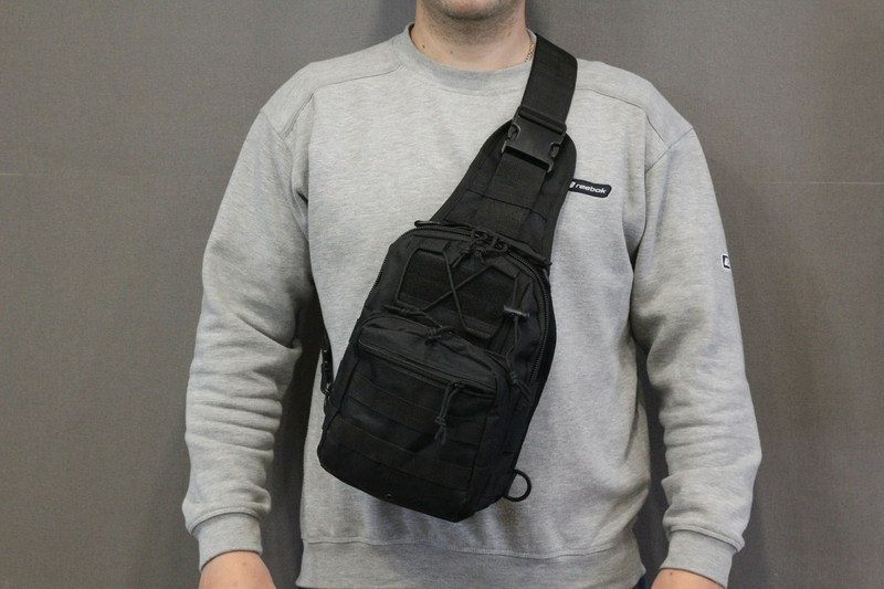 Тактическая - штурмовая универсальная сумка на 6-7 литров с системой M.O.L.L.E Black (095 черная), фото №4