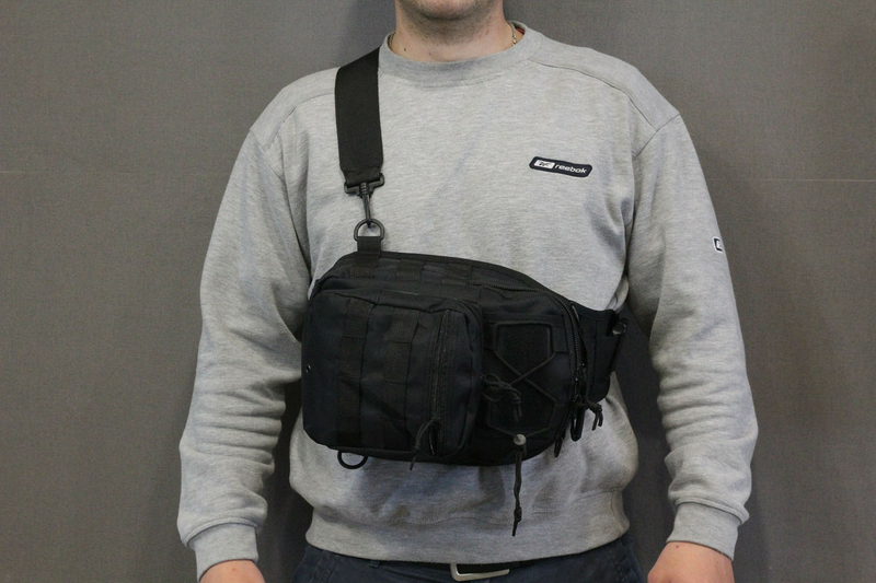 Тактическая - штурмовая универсальная сумка на 6-7 литров с системой M.O.L.L.E Black (095 черная), фото №5