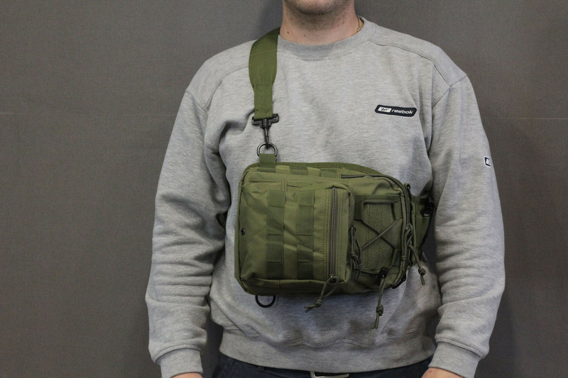 Тактическая - штурмовая универсальная сумка на 6-7 литров с системой M.O.L.L.E  (095 олива), фото №4