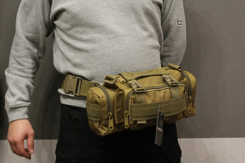Тактическая универсальная (поясная, наплечная) сумка Silver Knight с системой M.O.L.L.E Coyote (105-coyote), фото №8