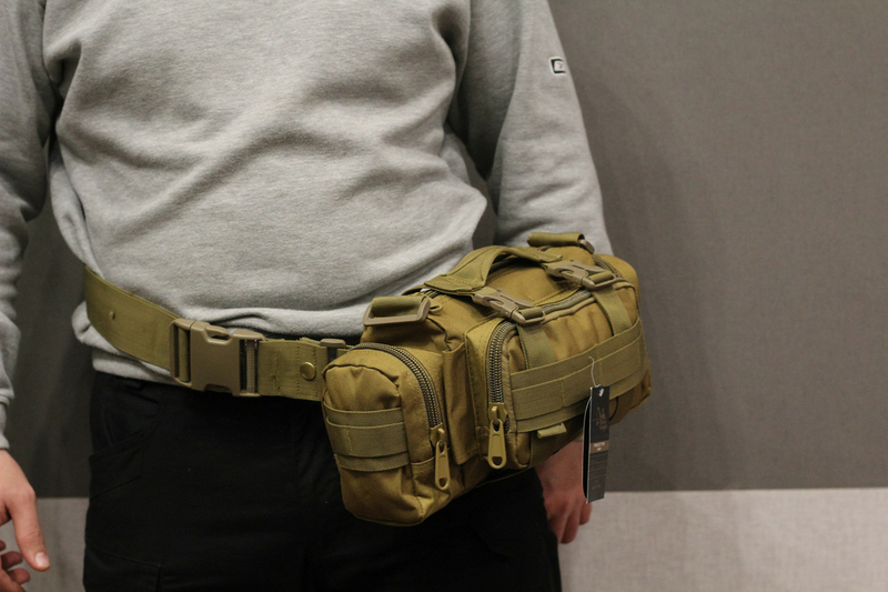Тактическая универсальная (поясная, наплечная) сумка Silver Knight с системой M.O.L.L.E Coyote (105-coyote), фото №9