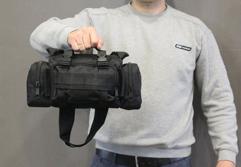 Тактическая универсальная (поясная, наплечная) сумка с системой M.O.L.L.E Black (104 черная), фото №2