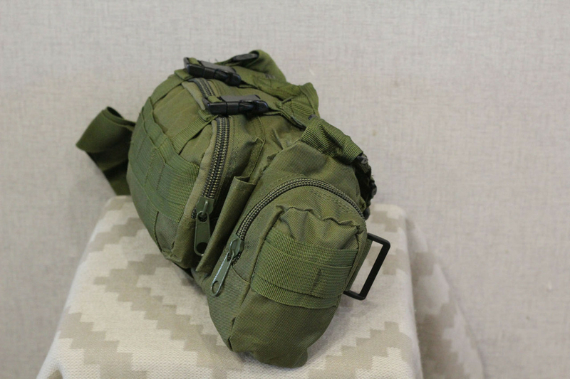 Тактическая универсальная (поясная, наплечная) сумка с системой M.O.L.L.E Black (104 олива), фото №3