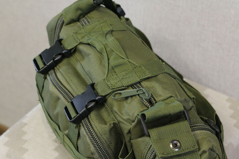 Тактическая универсальная (поясная, наплечная) сумка с системой M.O.L.L.E Black (104 олива), фото №6