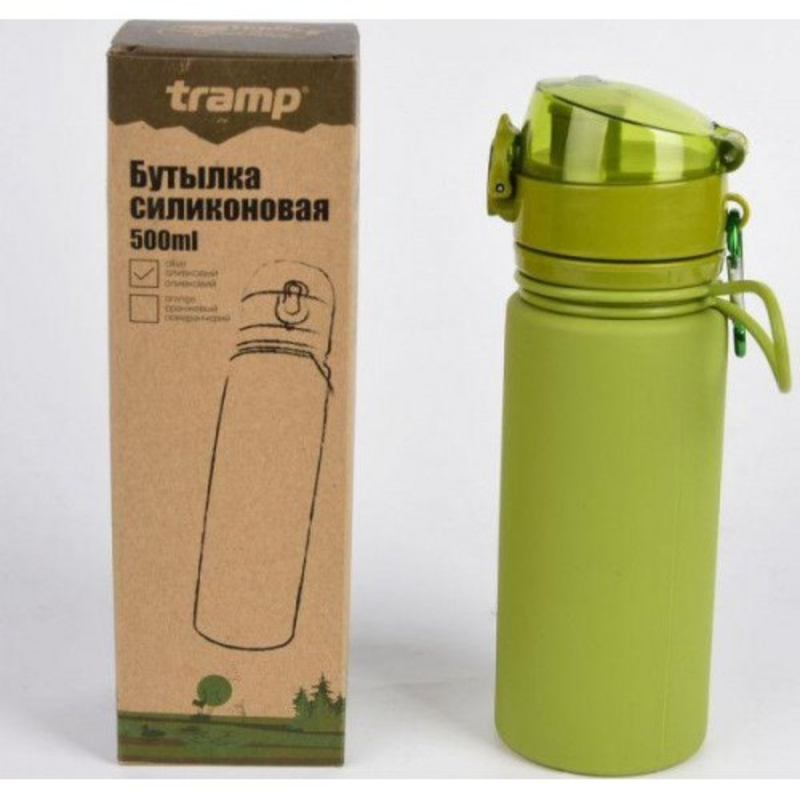 Бутылка силикон 500 мл оливковый Tramp TRC-093-olive, фото №2