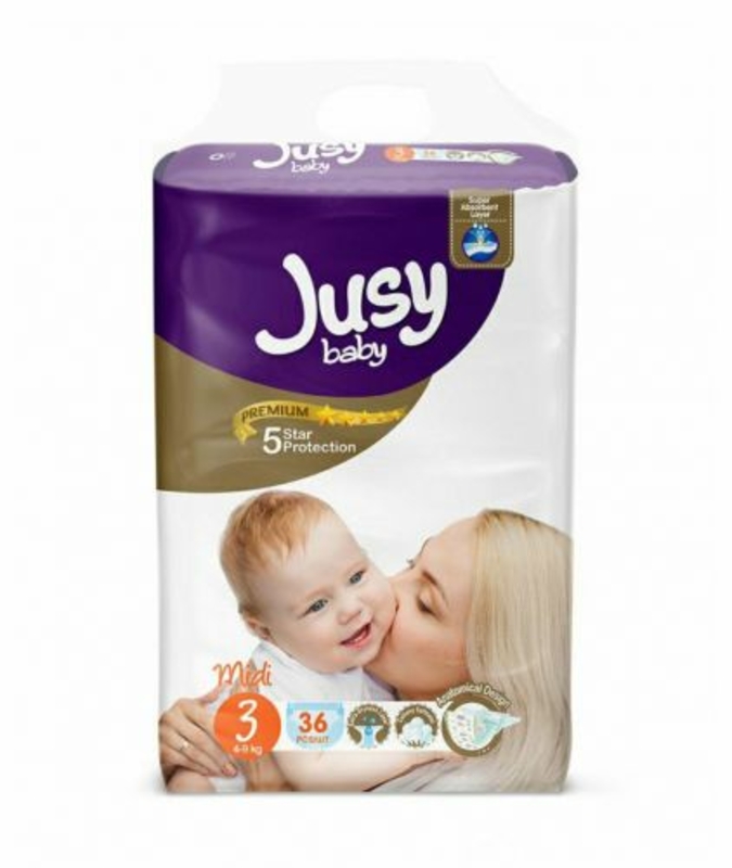 Детские подгузники "Jusy midi"  3 (4-9 кг)