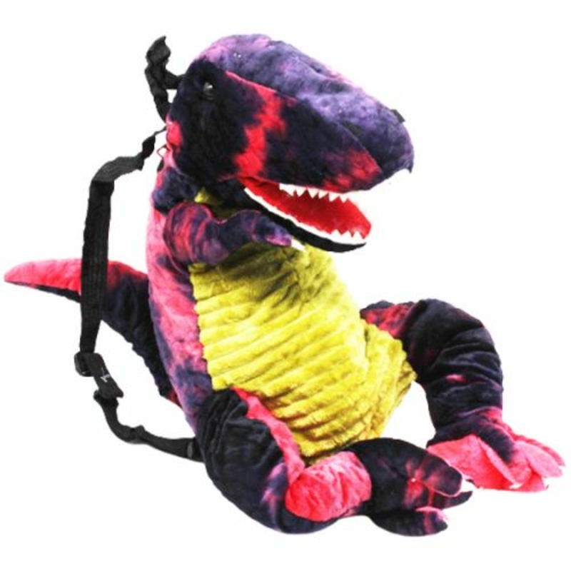 Мягкая игрушка-рюкзак "Динозавр: Ти-Рекс", черно-розовый
