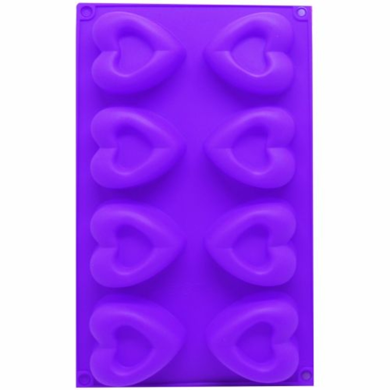 Форма для льда силиконовая "Сердечки" (фиолетовый)