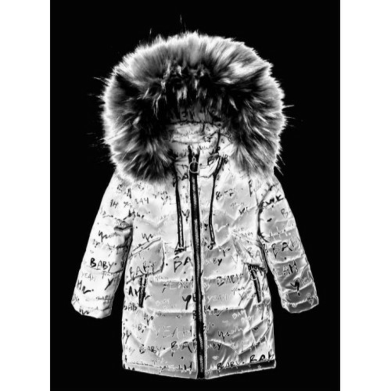 Зимове пальто з світловідбиваючої рефлективної тканини Bebi chervona 92 зріст 1044b92, numer zdjęcia 3