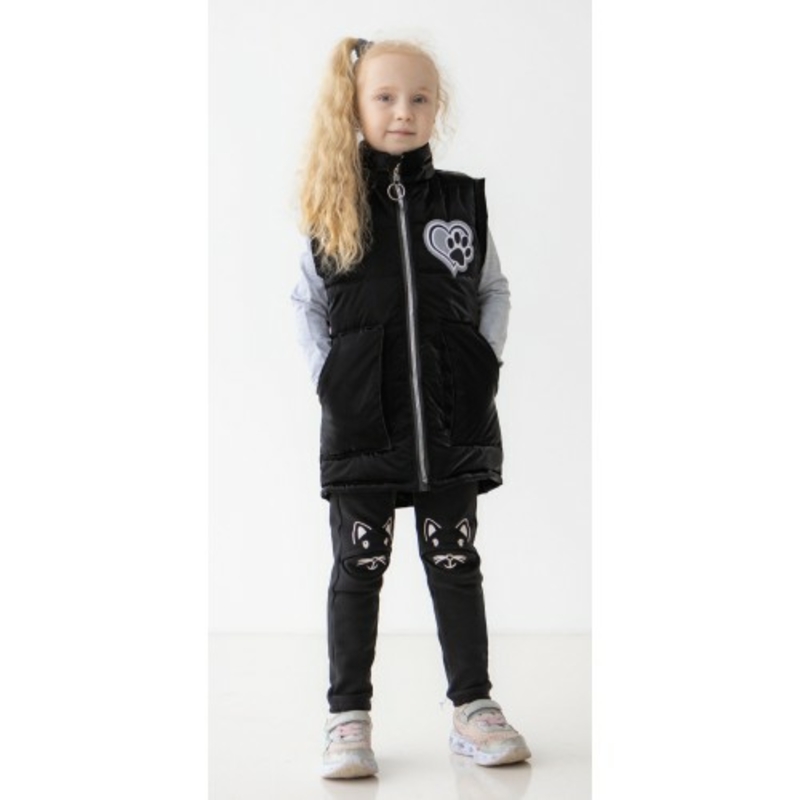 Дитяча куртка жилетка з світловідбиваючими елементами Nyusya чорна 104 ріст 1061c104, фото №5