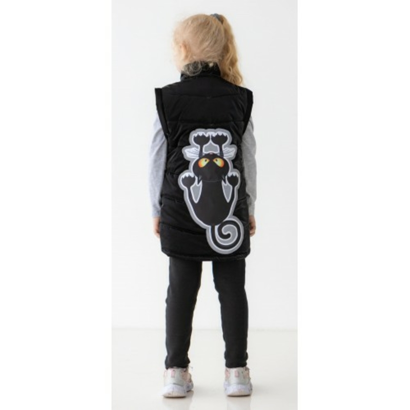 Дитяча куртка жилетка з світловідбиваючими елементами Nyusya чорна 104 ріст 1061c104, фото №6